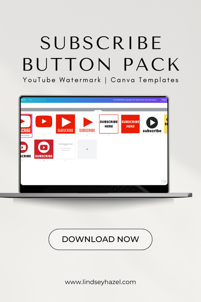 Customizable Watermark YouTube Subscribe Button Template Pack